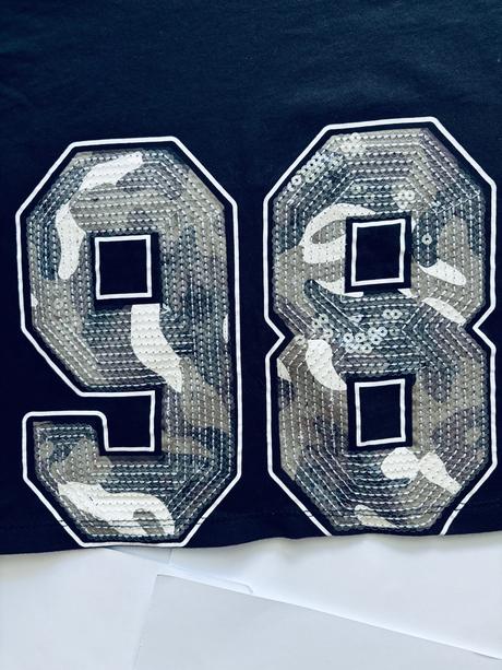 Triko crop top s flitri - v.9/10 let, primark,140