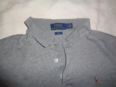 Šedé límečkové tričko ralph lauren, ralph lauren,m