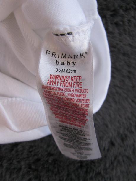 Bílé kojenecké body s obrázkem - unisex 0-3 měs., primark,62