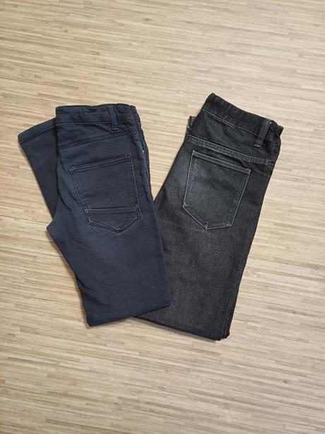 2x černé džíny vel.146-152, c&a,146