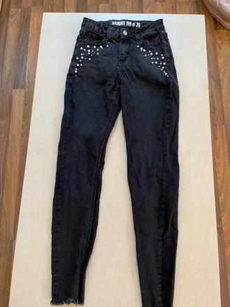 Džíny s perličkami, vel s, spíše menší, dnm, s