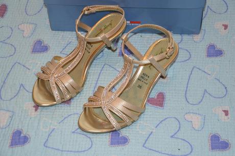 Zlaté společenské boty na podpatku, 36