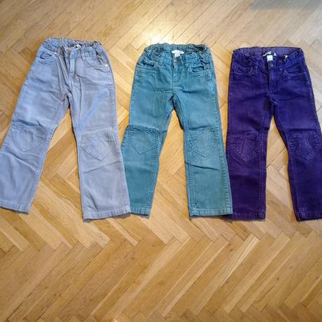 3x kalhoty manžestráky, h&m,116