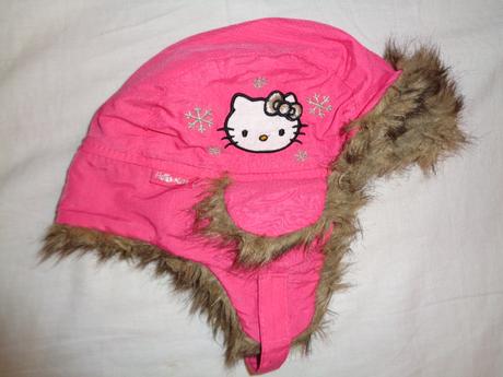 Luxusní růžová ušanka hellou kitty 1-3 roky, h&m,92
