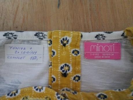 3 x legíny + tunika, minoti, vel 98/104, minoti,104