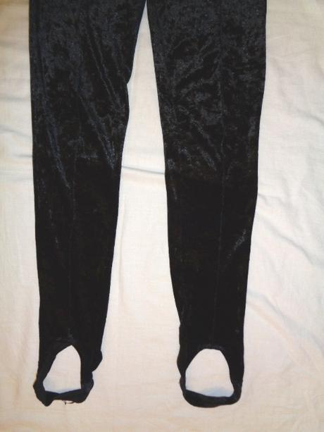 Luxusní černé sametové kamaše - legíny 158/164, 158