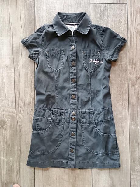 Šedé džínové šaty h&m, vel.134, h&m,134