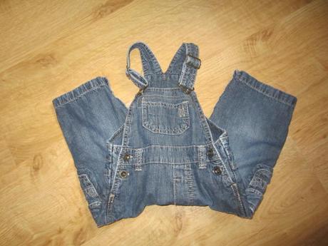 Peckovní džínové zahradníčky, lacláče, h&m,68