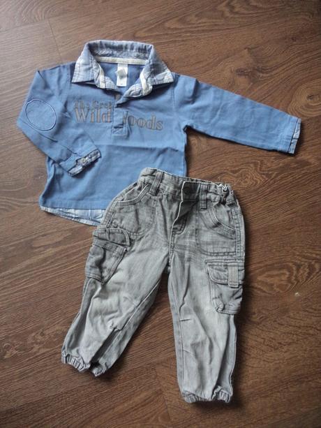 Triko s límečkem a džíny kapsáče, c&a,86