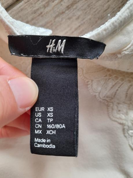 Dámské tílko s krajkou zn. hm, vel. xs, h&m,34