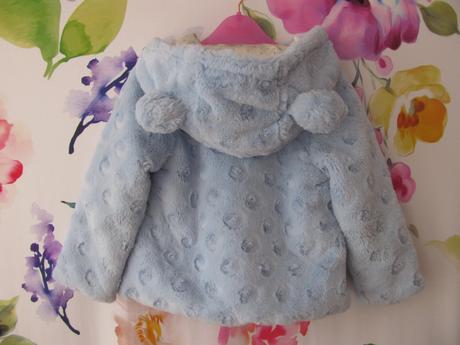 Kožešinová modrá bundička s kapucí, tu,98