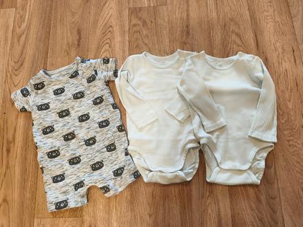 2krát bílé body h&m unisex + letní overal, h&m,74