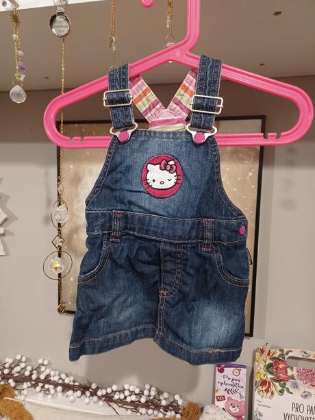 Džínová šatovka hello kitty h&m 62-74, h&m,62