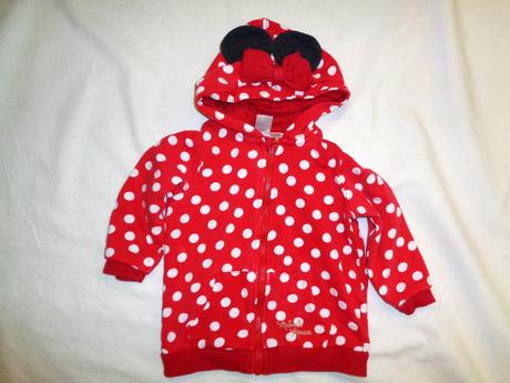 Krásná červená puntíkatá mikina minnie, disney,92