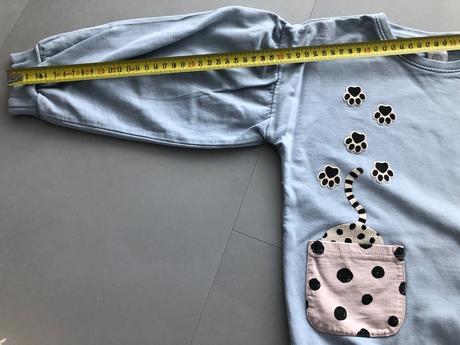 Mikina modrárůžová kočka lindex 116cm kapsy 5-6let, lindex,116