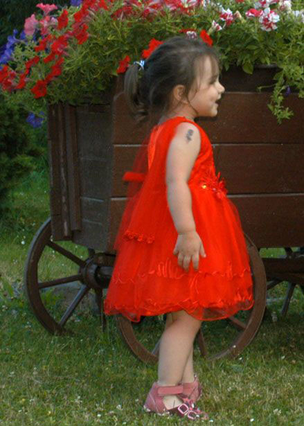 Slavnostní sváteční červené tylové šaty, 86