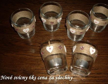 6x nový svícen srdíčka,