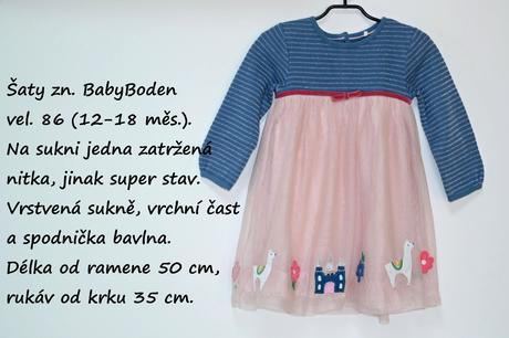 Šaty s dlouhým rukávem a tylovou sukní vel. 86, 86