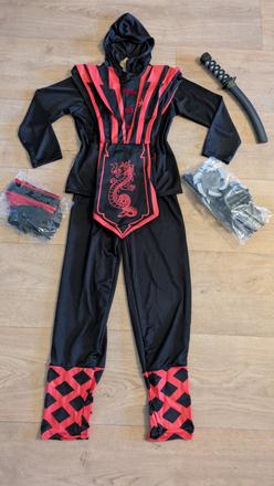 Ka344 karnevalový kostým ninja vel. 8 - 10 let.,