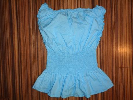 Nádherná tyrkysové modrá žabičková halenka, 122 / 128