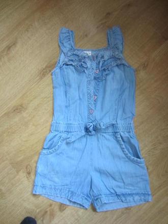 Peckovní džínový overal s volánkama, ladybird,116