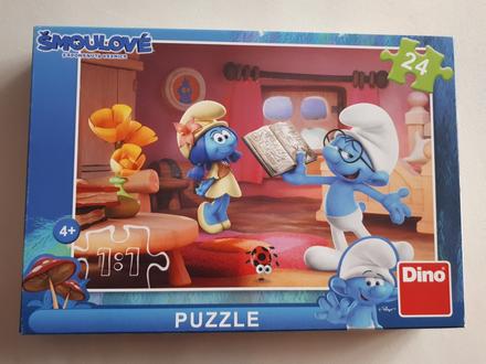 Dino puzzle 24 dílků šmoulové 3 - chvilka poezie,