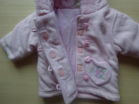 Fleesový kabátek růžový, vel. 62, tiny ted,62