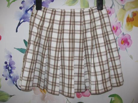Dívčí skládaná sukně, hnědé káro h&m, h&m,146