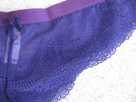 Dámské fialové krajkové kalhotky brazilky, george,m