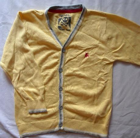 M175. pastelově žlutý svetřík 5-6 let, rebel,116