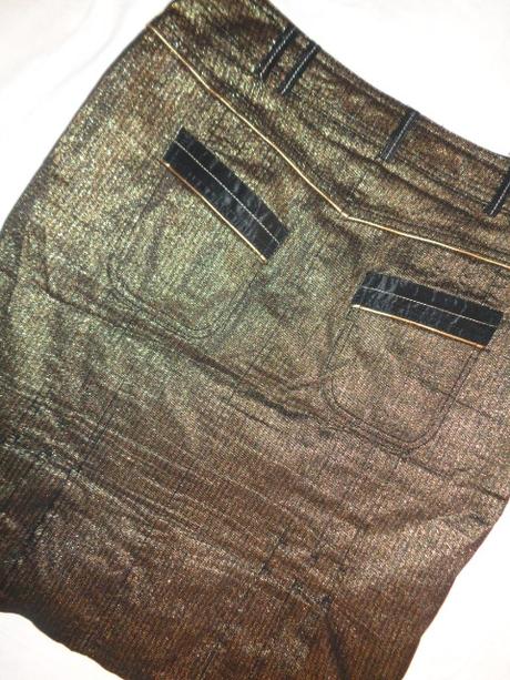 Luxusní černozlatá sukně, 38 / 40 / m
