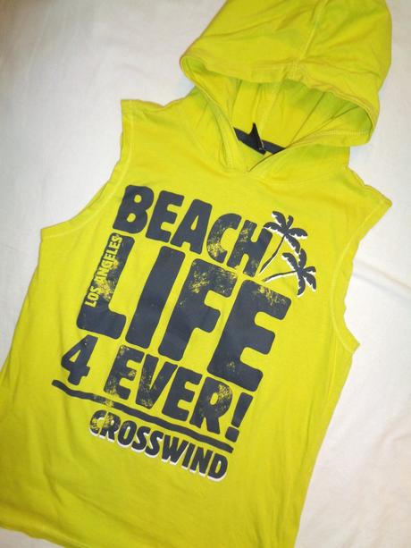 Krásné svítivě zelené tílko s kapucí 146/152, chapter young,146 / 152