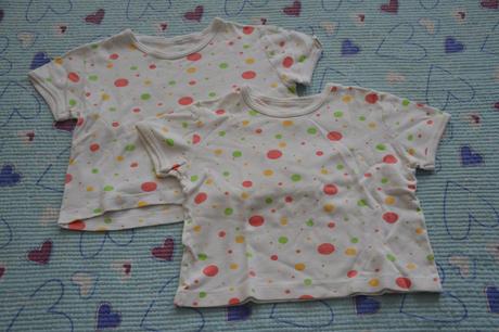 2x bavlněné tričko s puntíky, 92