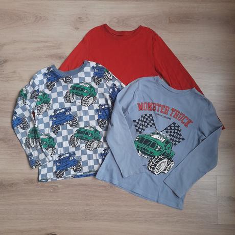 Triko (2 ks) s dl. rukávem, zn. h&m, vel. 122/128, h&m,122