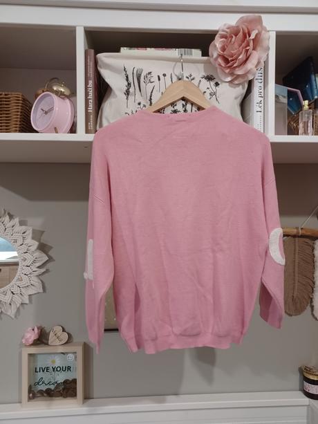 Růžový svetr zara s nápisem na rukávech, zara,152