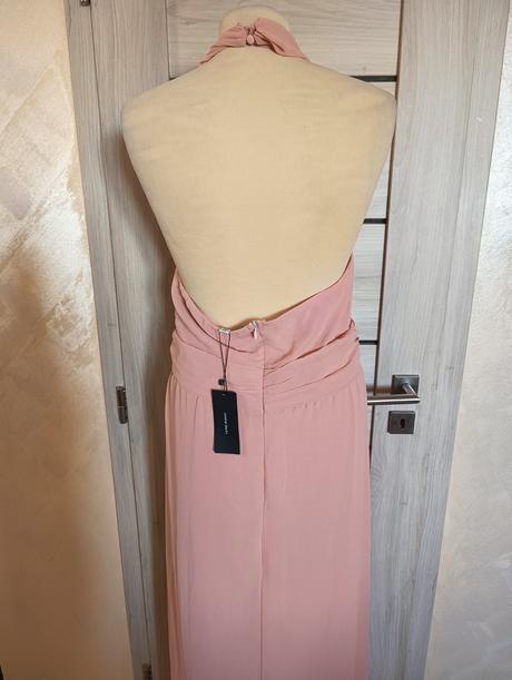 Dlouhé plesové šaty s vázáním za krk., vero moda,l