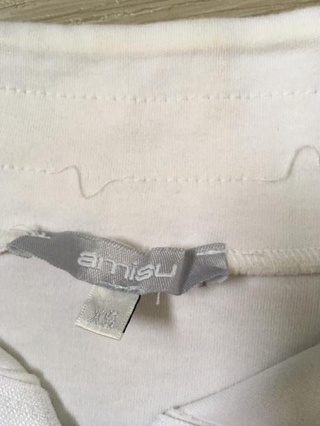 Bílá mikina lodičkový výstřih amisu xs, amisu,xs