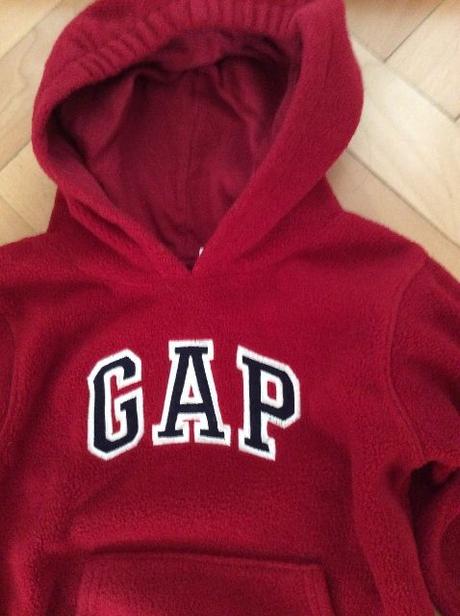 Fleece tmavočervená mikina, gap,98