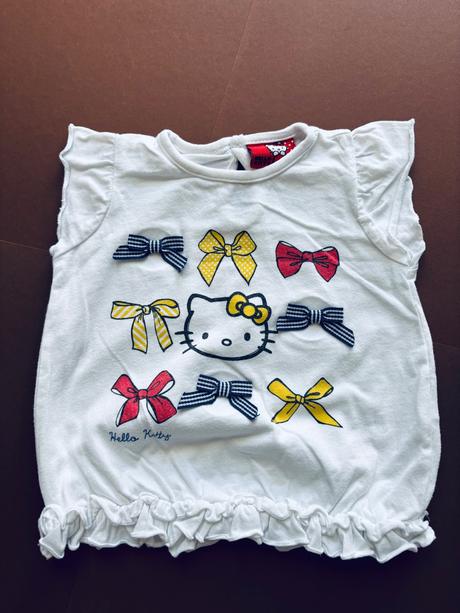 Triko bíle s hello kitty - v.3/6 měs., marks & spencer,68