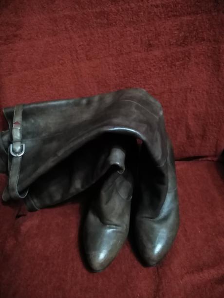 Hnědé dámské kozačky pravá kůže, 39