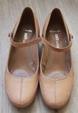 Dámské kožené boty, lodičky clarks vel.38,5, clarks,38