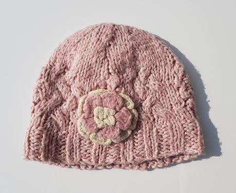 C88 dívčí pletená čepice květ vel. 74-80, next,74