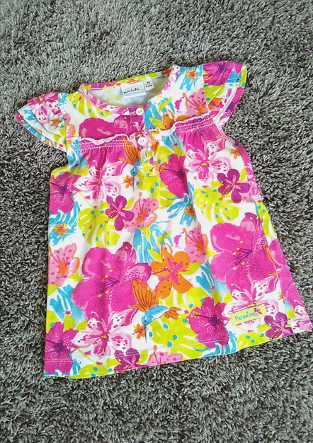 Krásná zářivá zdobená tunika / tričko s volánk.ruk, 74