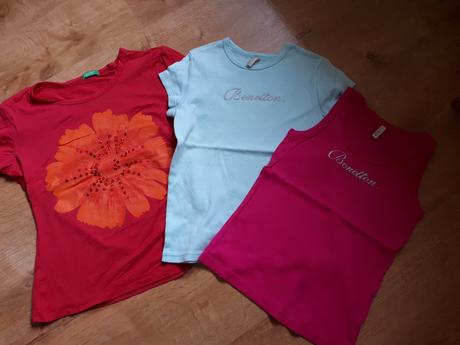 3x tričko benetton, top stav, benetton,116