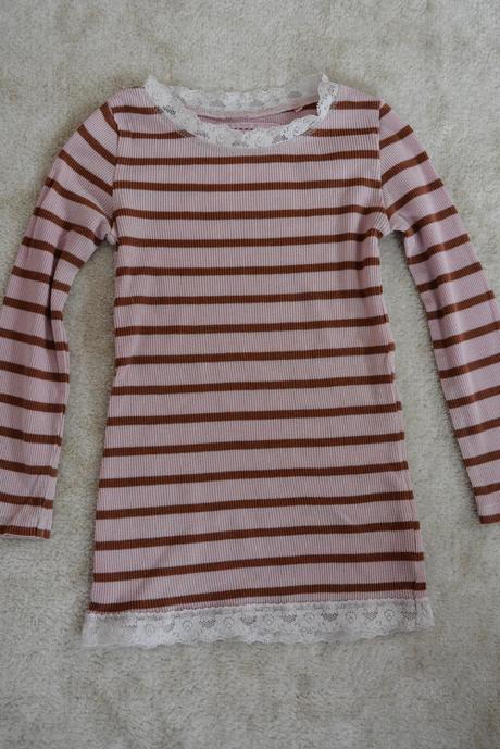 Úzké pruhované šatky s krajkou, next,98