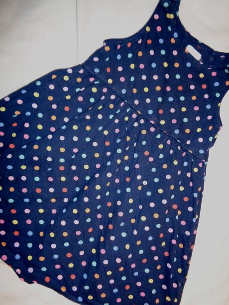 Modré bavlněné puntíkaté šaty, next,110