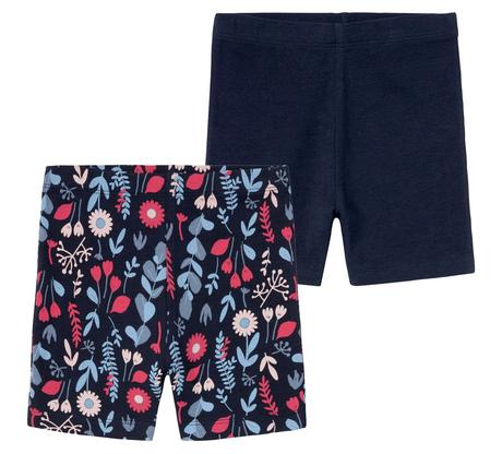 2-pack holčičí legíny letní kytičkované + tmavé, lupilu,110 / 116