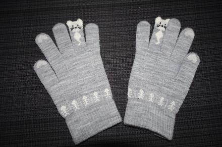 Dívčí zimní rukavice s kočkou, takko,128