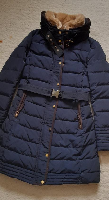 Zara luxusní péřová bunda s kožešinovým límcem, zara,s