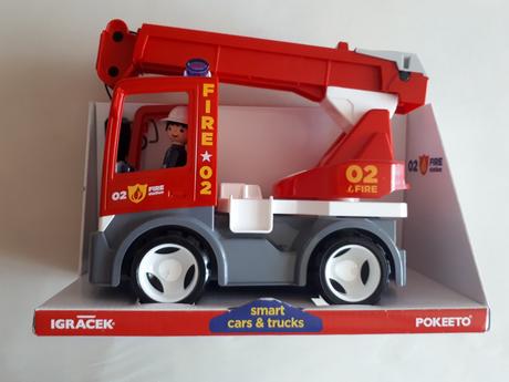 Multigo fire - jeřáb s hasičem - auto s igráčkem, 